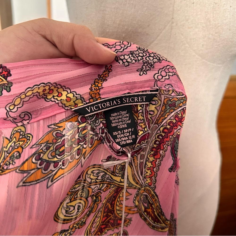Y2k Victoria's Secret Pink Paisley Robe - Picture 7 of 7